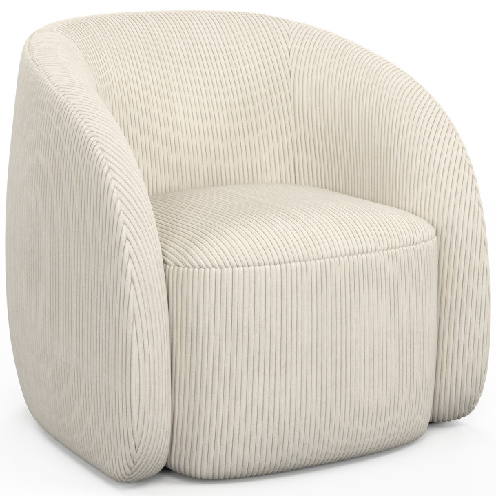 Fauteuil CORI velours cotelé beige