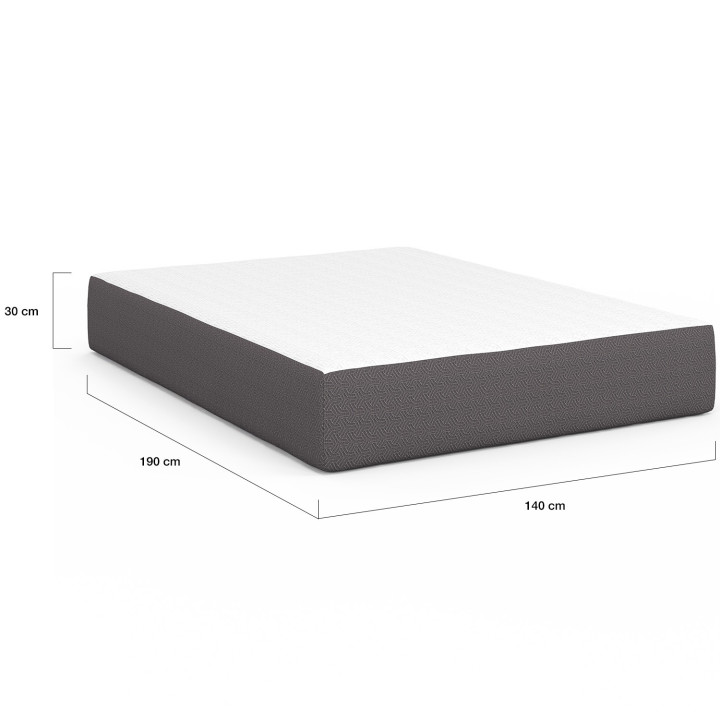 Materasso STELLA 140 x 190 cm in memory foam, spessore 30 cm