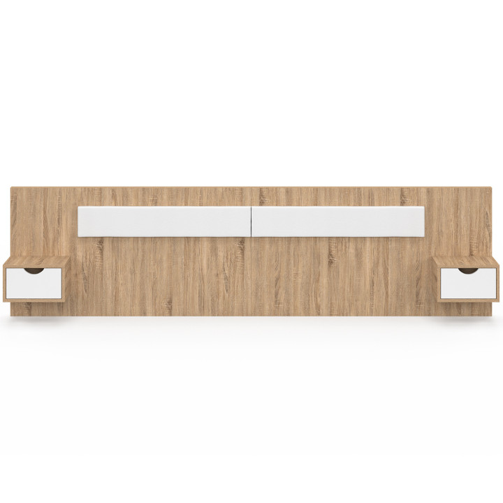 Hängekopfteil mit Konsolen SANTA für Bett 140, 160 und 180 cm Holz und Weiß