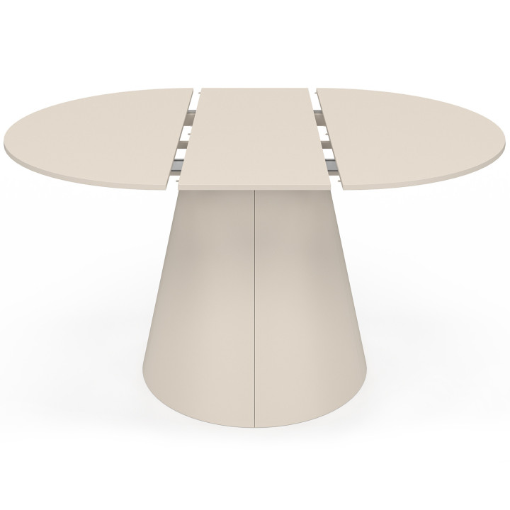 Runder ausziehbarer Esstisch ANGELE 6 Personen Holz beige 110-150 cm