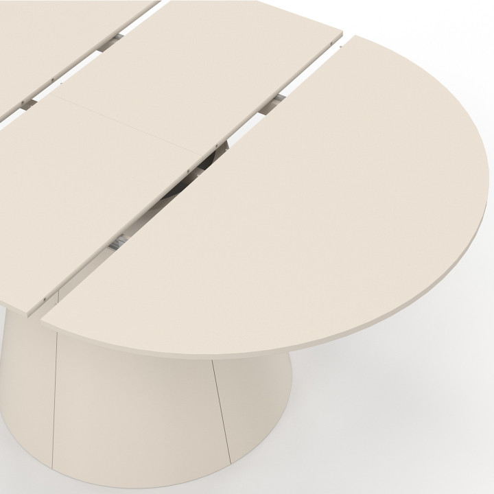 Runder ausziehbarer Esstisch ANGELE 6 Personen Holz beige 110-150 cm