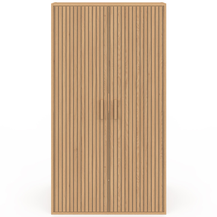 JULIETTE Armadio a 2 ante inclinate 60 x 50 x 70/110 cm con doghe in legno color rovere