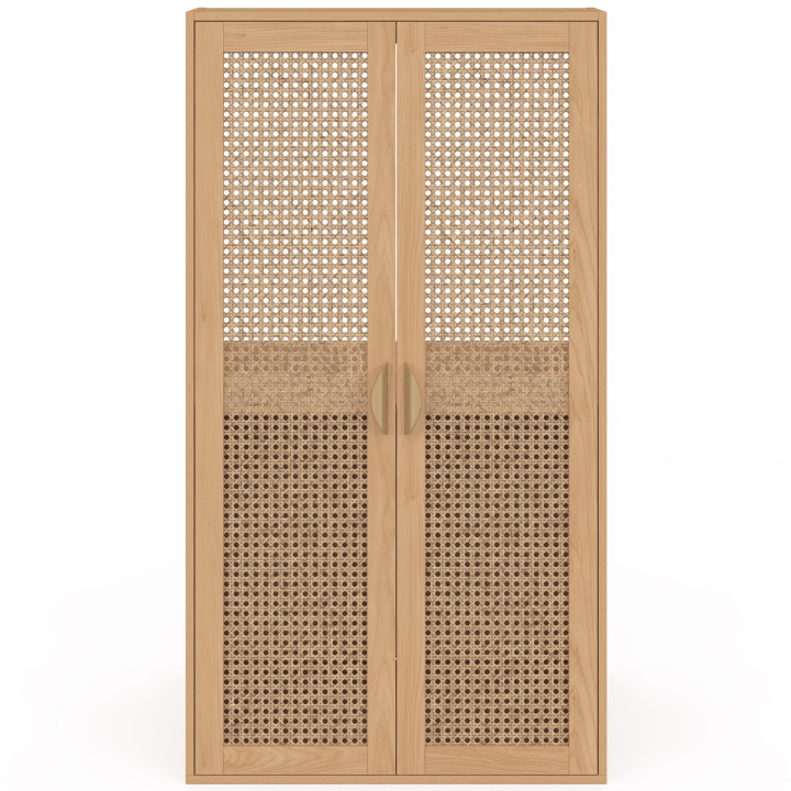 Armadio a 2 ante inclinate EDHEN 60 x 50 x 70/110 cm legno e canna