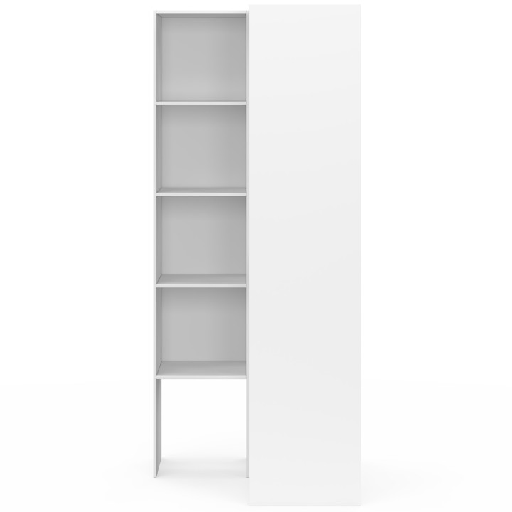 Armadio angolare modulare L. 90 / 127 cm armadio doppio + ripiani bianco