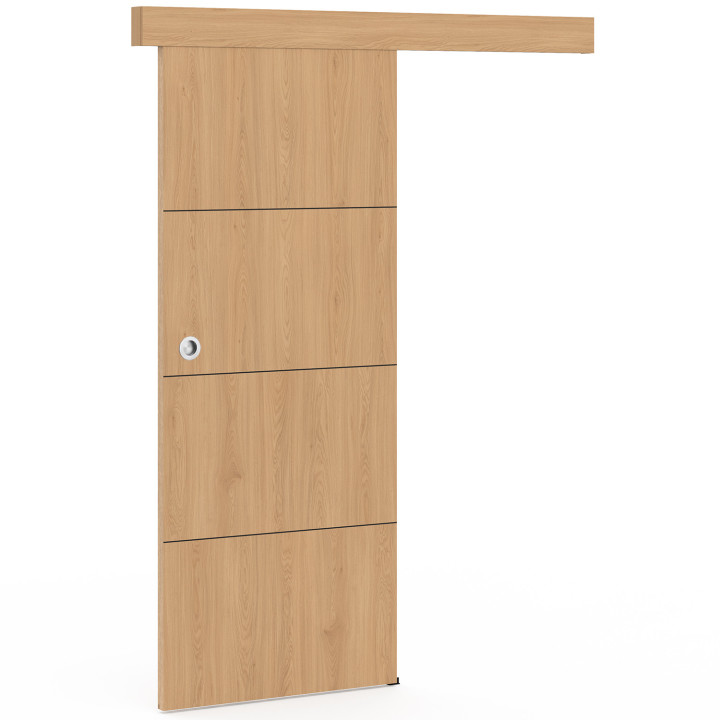 Kit porta scorrevole effetto legno da 83 cm con binario e fissaggi