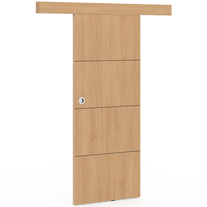 Kit porta scorrevole effetto legno da 83 cm con binario e fissaggi