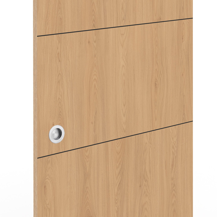 Kit porta scorrevole effetto legno da 83 cm con binario e fissaggi