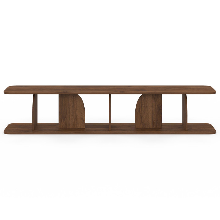 Meuble TV 180 cm japandi EDITH bois effet noyer