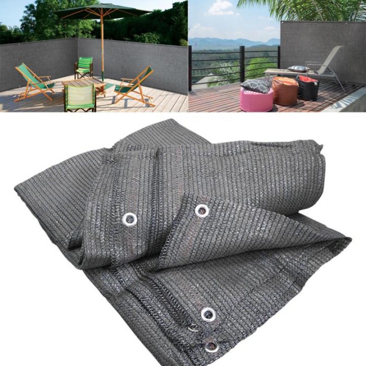 Brise vue renforcé 1,5 x 10 M gris 90 gr/m² classique