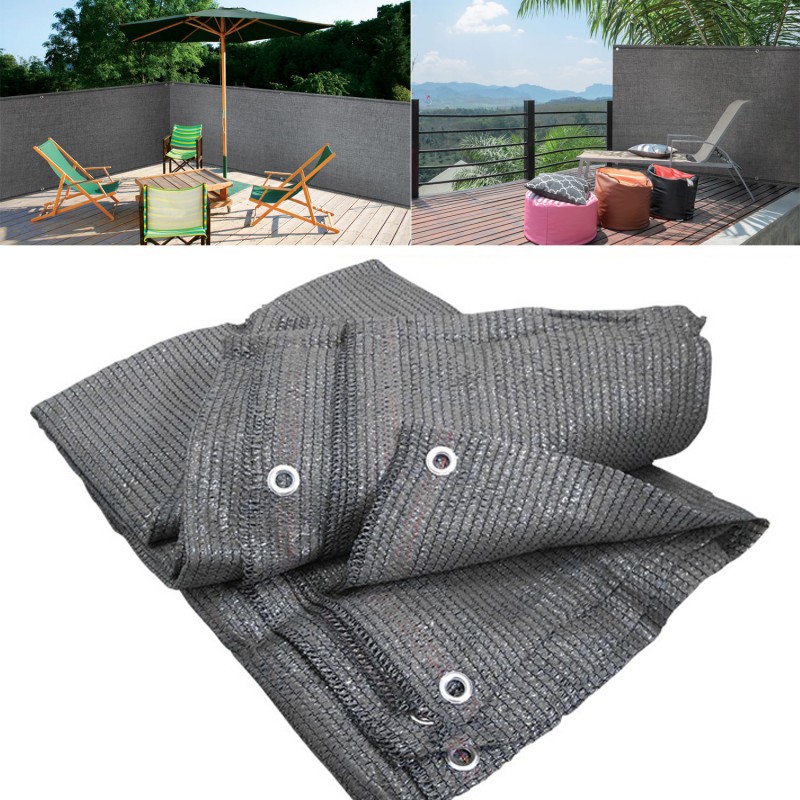 Brise vue gris 1 5m x 10m occultant 90g m ID Market Brise vue gris 1 5m x 10m occultant 90g m ID Market