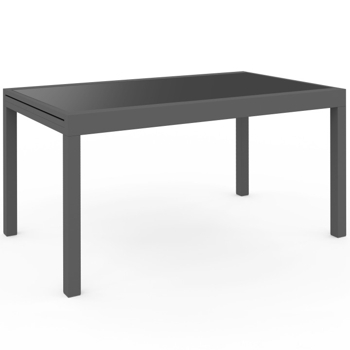 MADRID 135-270 CM Mesa de jardín rectangular extensible para 8-12 personas, gris marengo