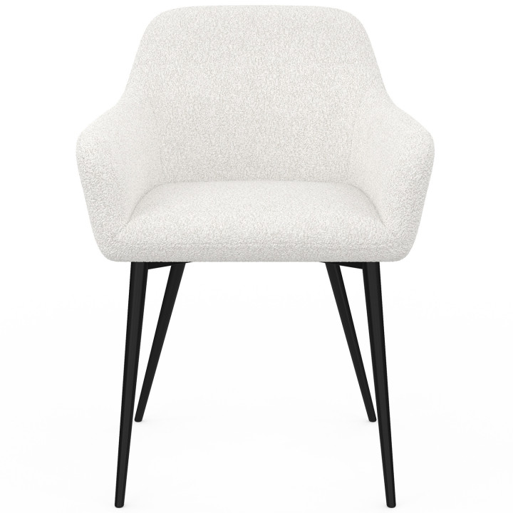 Lot de 2 chaises de salle à manger, fauteuils de table SHELIA en tissu bouclette