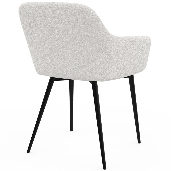 Lot de 2 chaises de salle à manger, fauteuils de table SHELIA en tissu bouclette