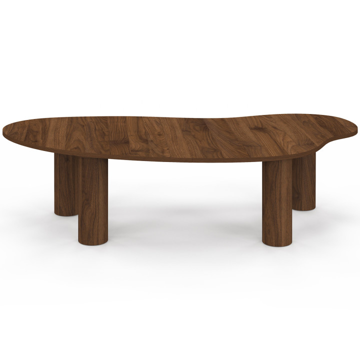 Tavolino ORGANIQUE 100 cm in legno effetto noce