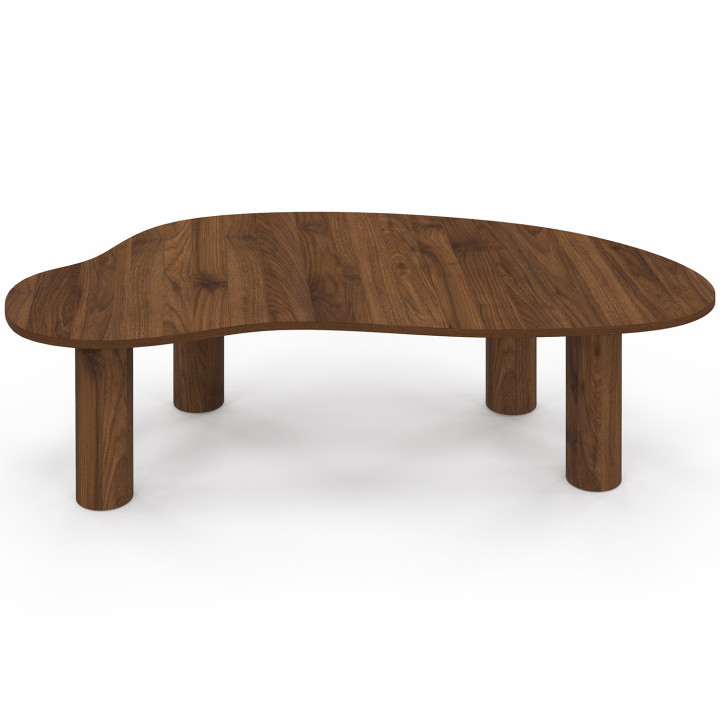 Tavolino ORGANIQUE 100 cm in legno effetto noce