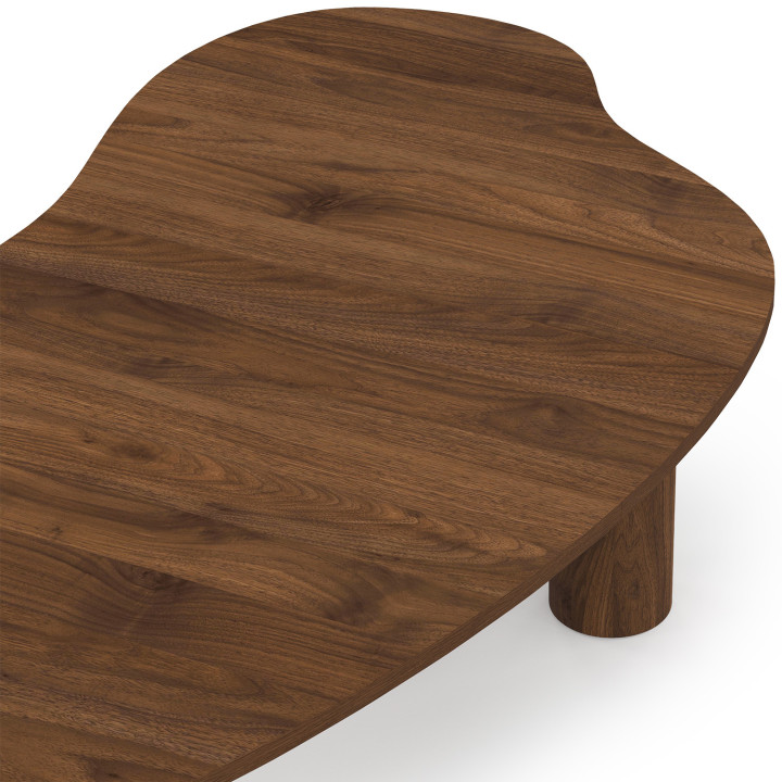 Tavolino ORGANIQUE 100 cm in legno effetto noce
