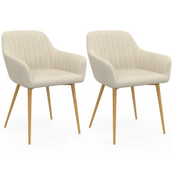 Set di sedie da pranzo, poltroncine da tavolo con gambe effetto legno - JANY