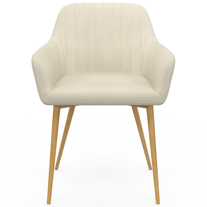 Set di sedie da pranzo, poltroncine da tavolo con gambe effetto legno - JANY
