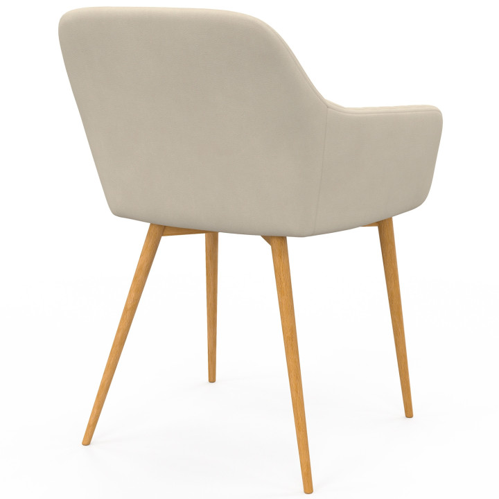 Set di sedie da pranzo, poltroncine da tavolo con gambe effetto legno - JANY