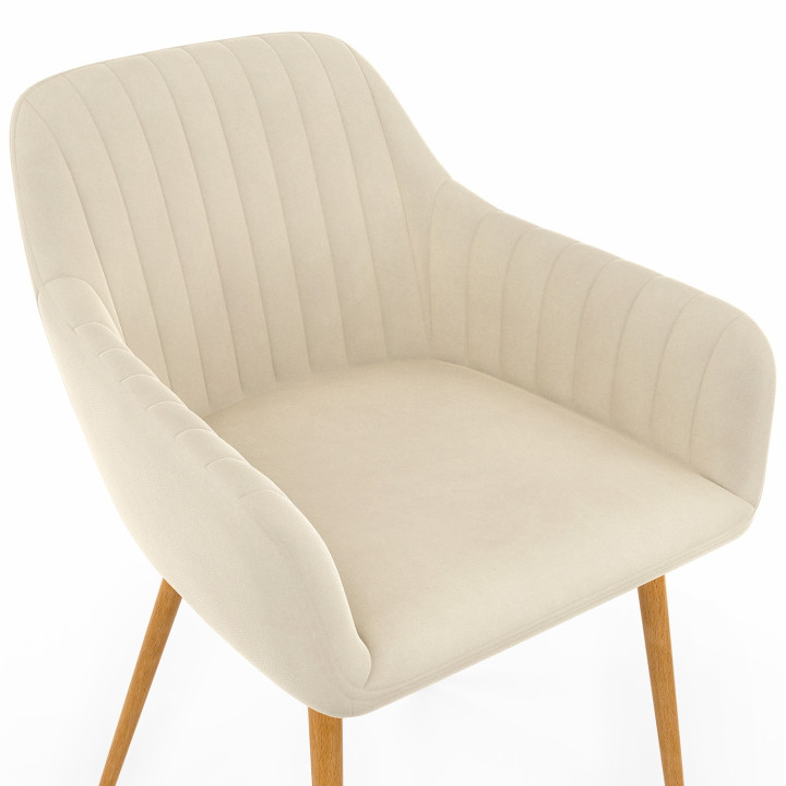 Set di sedie da pranzo, poltroncine da tavolo con gambe effetto legno - JANY