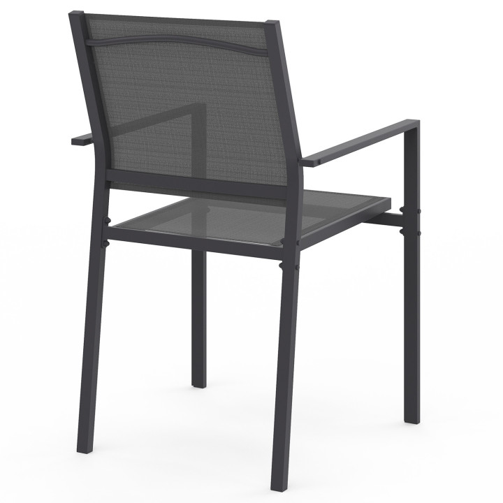Antracietgrijze metalen en textilene tuinstoelen - OLBIA | ID Market
