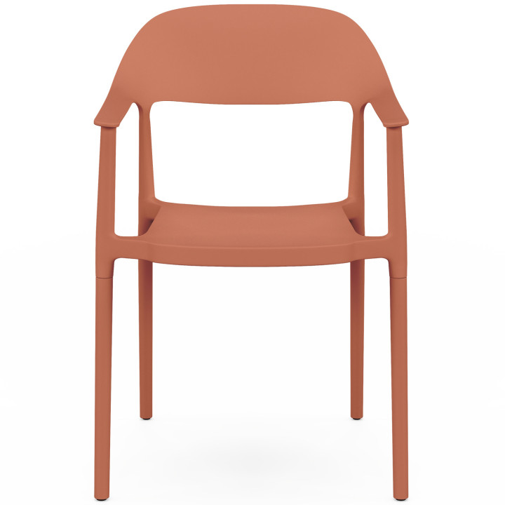 Set di 4 sedie da giardino impilabili in polipropilene color terracotta SUZON