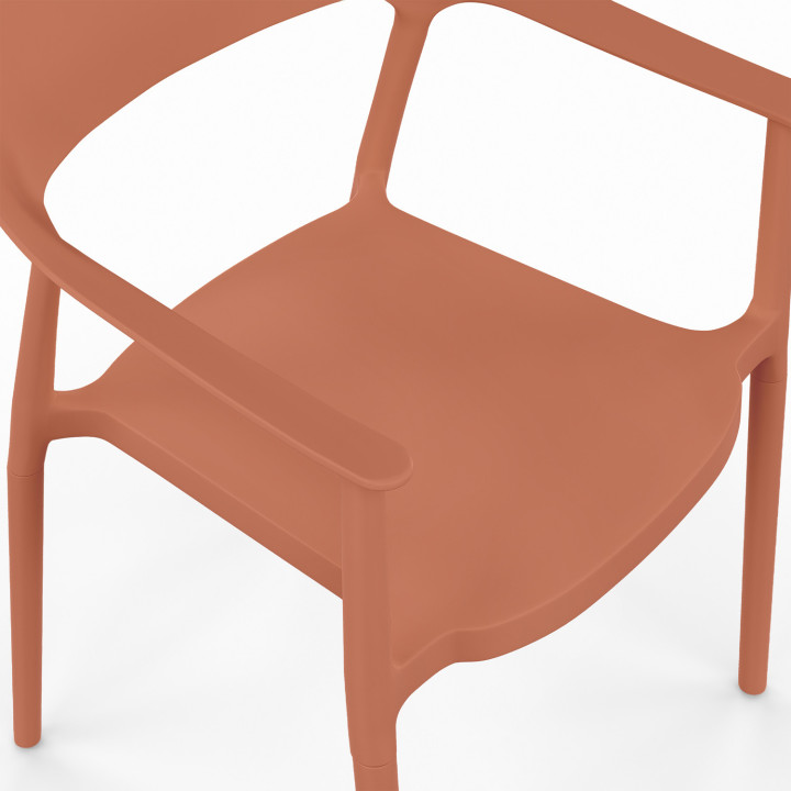 Set di 4 sedie da giardino impilabili in polipropilene color terracotta SUZON