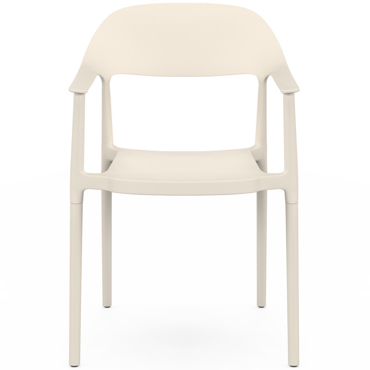 Set di 4 sedie da giardino impilabili in polipropilene SUZON beige