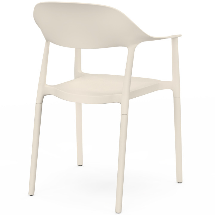 Set di 4 sedie da giardino impilabili in polipropilene SUZON beige