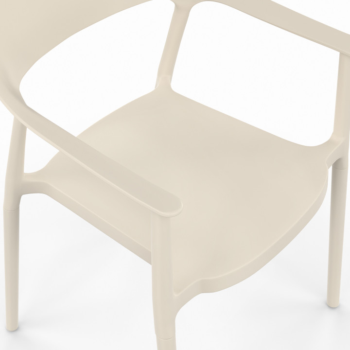 Set di 4 sedie da giardino impilabili in polipropilene SUZON beige
