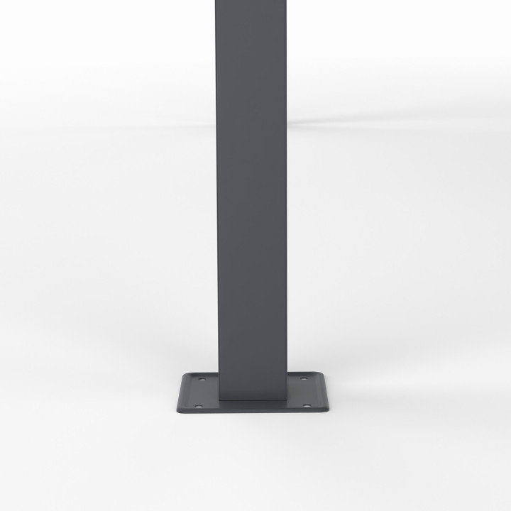 Pergola bioclimatique lames orientables acier 3x4 M avec persiennes verticales gris anthracite