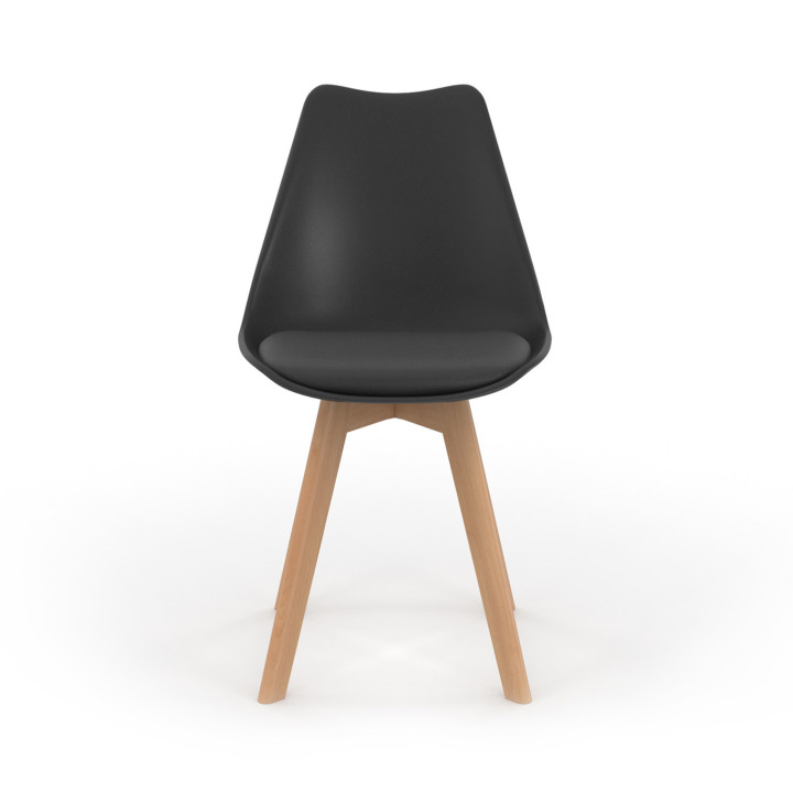 Lot de 6 chaises scandinaves SARA noires pour salle à manger