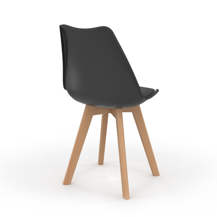 Lot de 6 chaises scandinaves SARA noires pour salle à manger