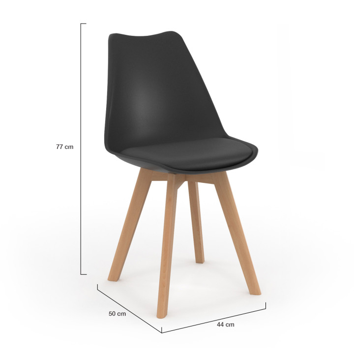 Zwarte Scandinavische stoelen - set van 6 - SARA | ID Market