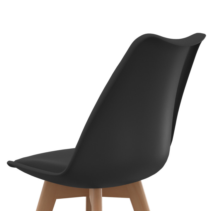Lot de 6 chaises scandinaves SARA noires pour salle à manger
