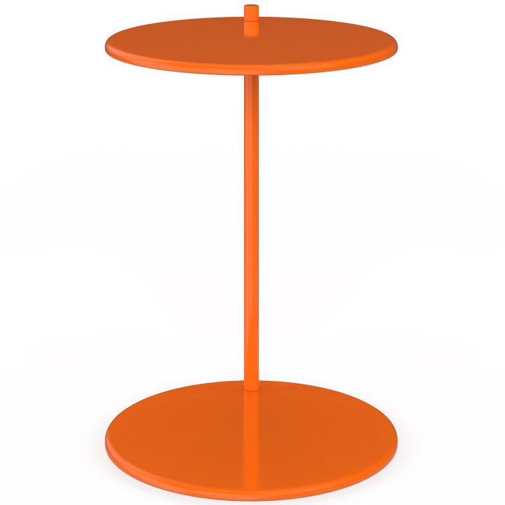 Set di 2 tavolini rotondi, tavolini da salotto, comodini LEONTINE da 40 cm in metallo arancione
