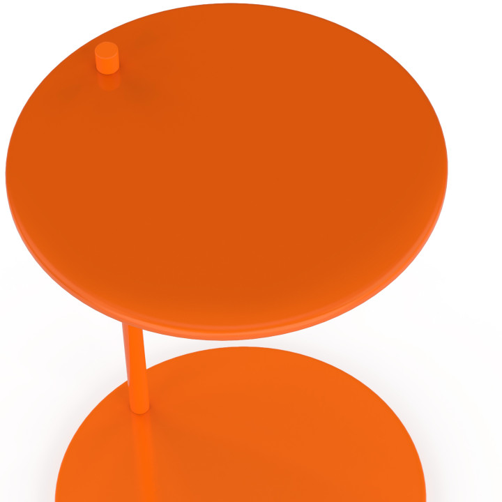 Set di 2 tavolini rotondi, tavolini da salotto, comodini LEONTINE da 40 cm in metallo arancione