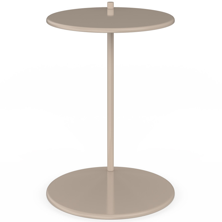 Set van 2 ronde bijzettafels, salontafels, nachtkastjes LEONTINE 40 cm, taupe metaal