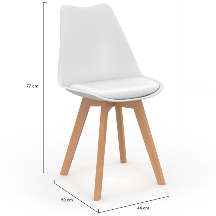 6 sedie scandinave in mix di colore tortora, beige e bianco - SARA