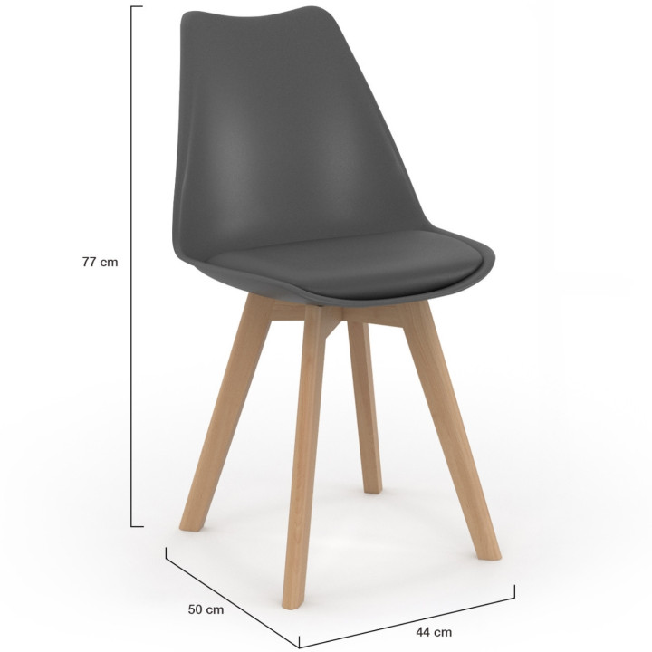 8 sillas escandinavas de colores mixtos: gris, terracota, beige - SARA | ID Market