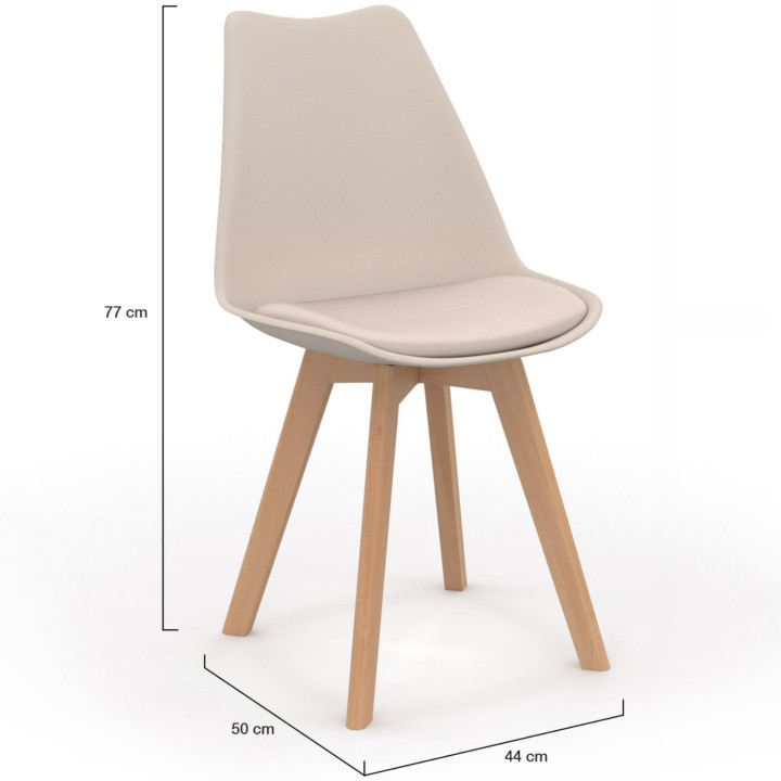 Sedie da pranzo scandinave beige - SARA