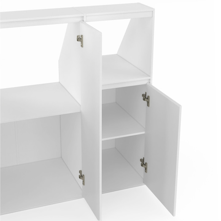 Ensemble armoires sous pente 2 portes + 1 porte et 1 niche TOMI blanc