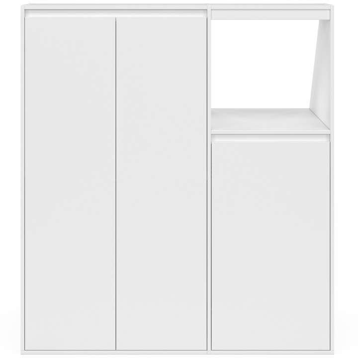 Ensemble armoires sous pente 2 portes + 1 porte et 1 niche TOMI blanc