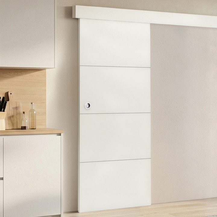Kit porta scorrevole bianca da 83 cm con binario e fissaggi