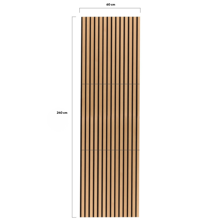Pannelli acustici con doghe in finto rovere 240 x 60 cm