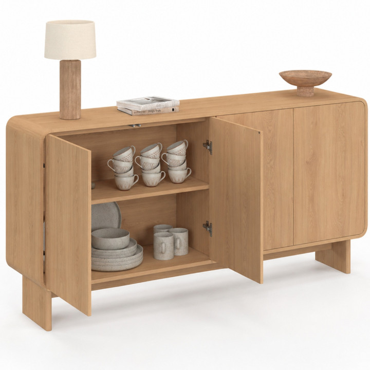 Buffet 160 cm XXL 4 ante design arrotondato faggio - CAPUCINE