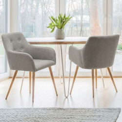 Lot de 2 chaises de salle à manger scandinaves, fauteuils de table DANIA gris anthracite