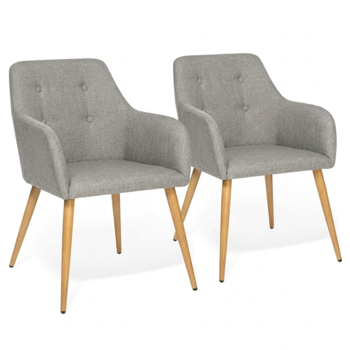 Günstige skandinavische Sessel grau - 2er-Set | ID Market