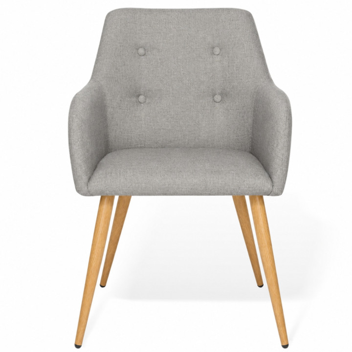Lot de 2 chaises de salle à manger scandinaves, fauteuils de table DANIA gris anthracite