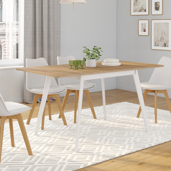 Goedkope uitschuifbare Scandinavische houten tafel voor 8 personen